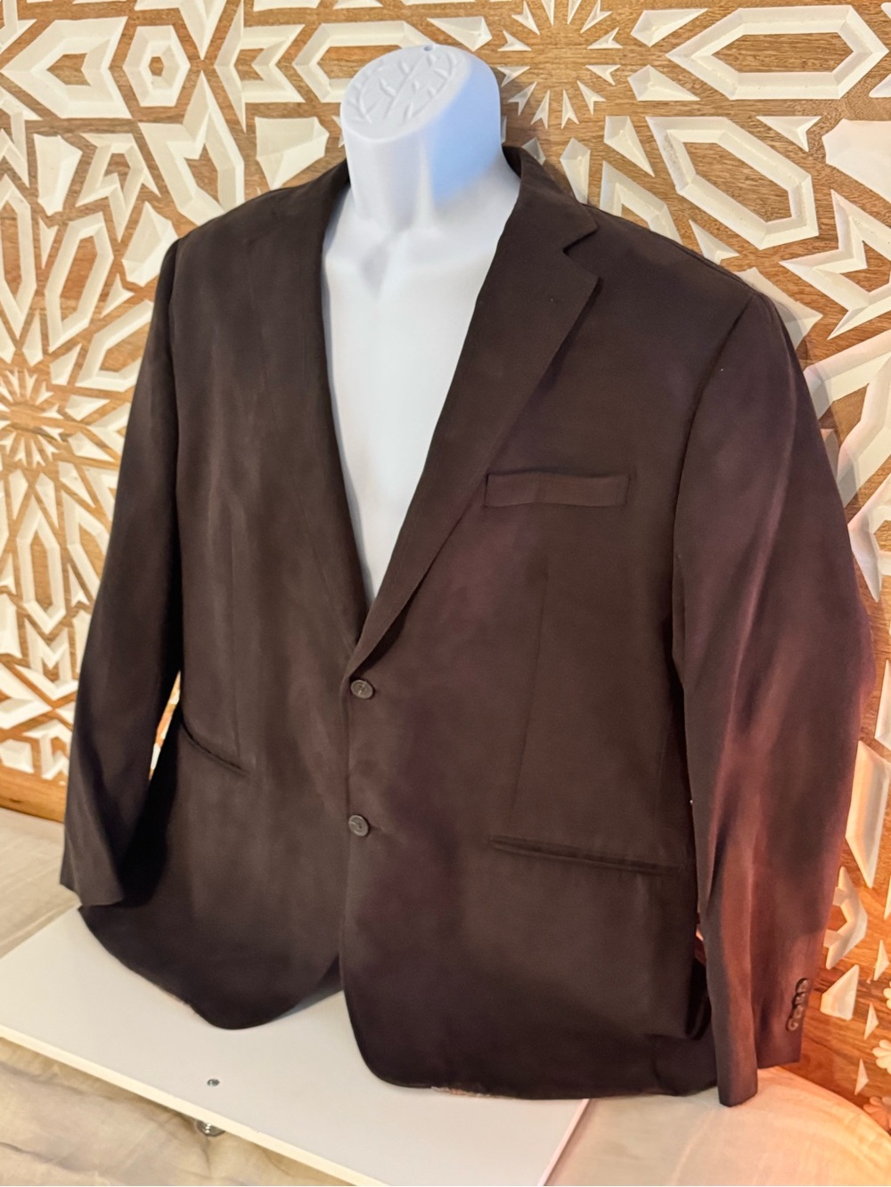 VanHeusen Van Heusen like new Men's Brown Classic Two-Button Blazer 46R